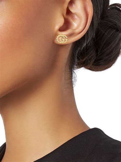 gucci running g earrings|gucci gg stud earrings.